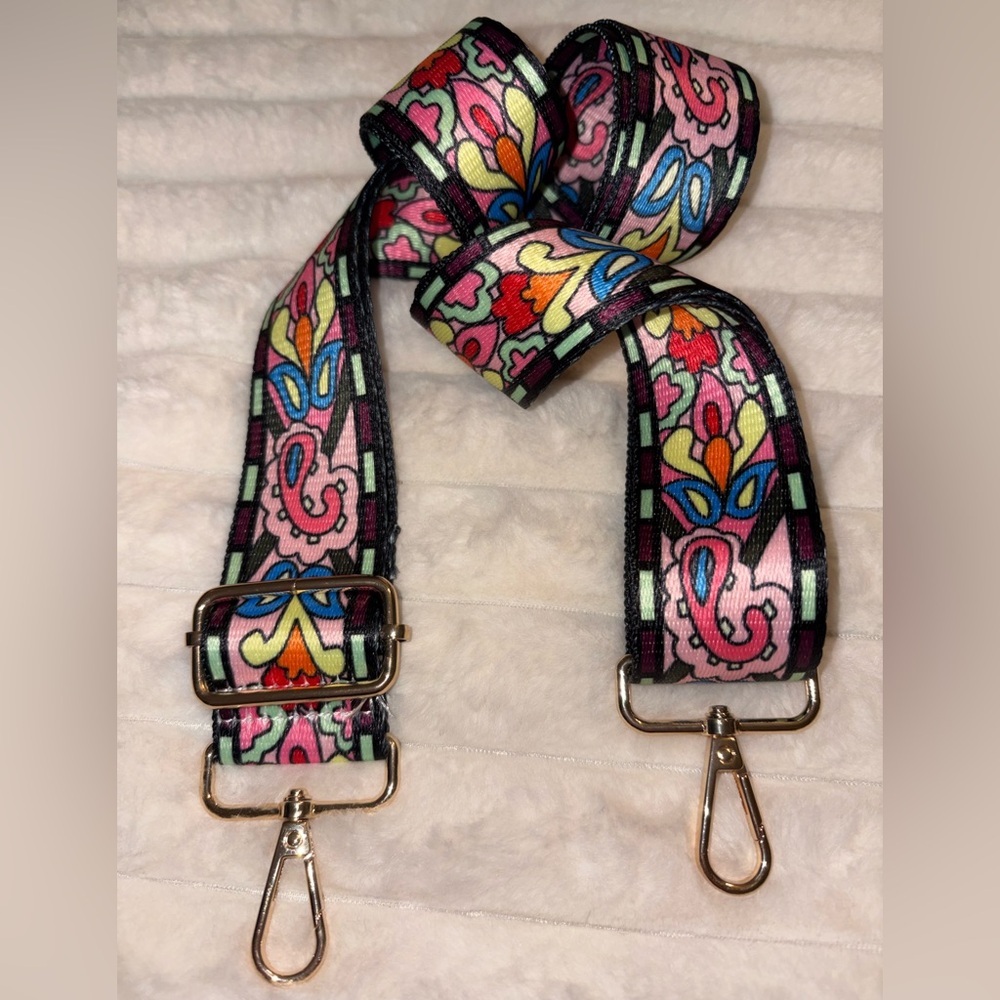 Guitar Handbag Colorful Floral Strap